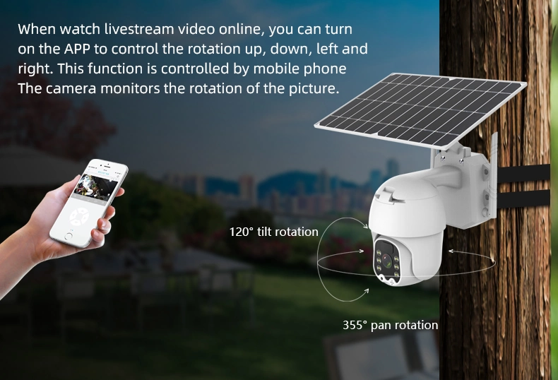 2MP Low Power Smart Battery WiFi/4G Security PTZ Solar Wireless System Camera