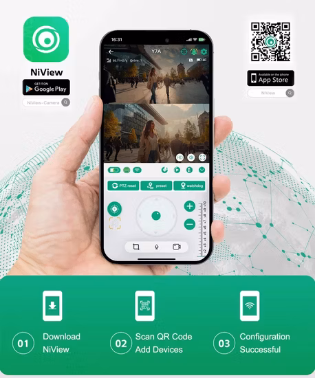 Câmera digital inteligente de segurança com painel solar WiFi 2MP