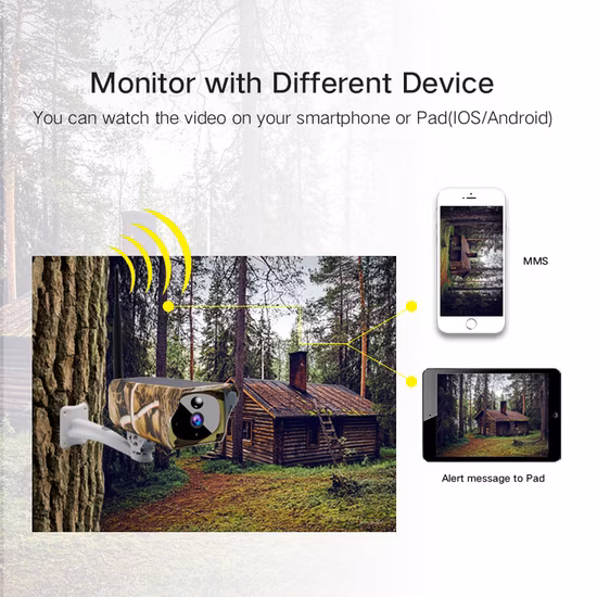 2MP WiFi Mini Caça Vigilância por vídeo IP sem fio à prova d'água Câmera de painel solar externo para rua